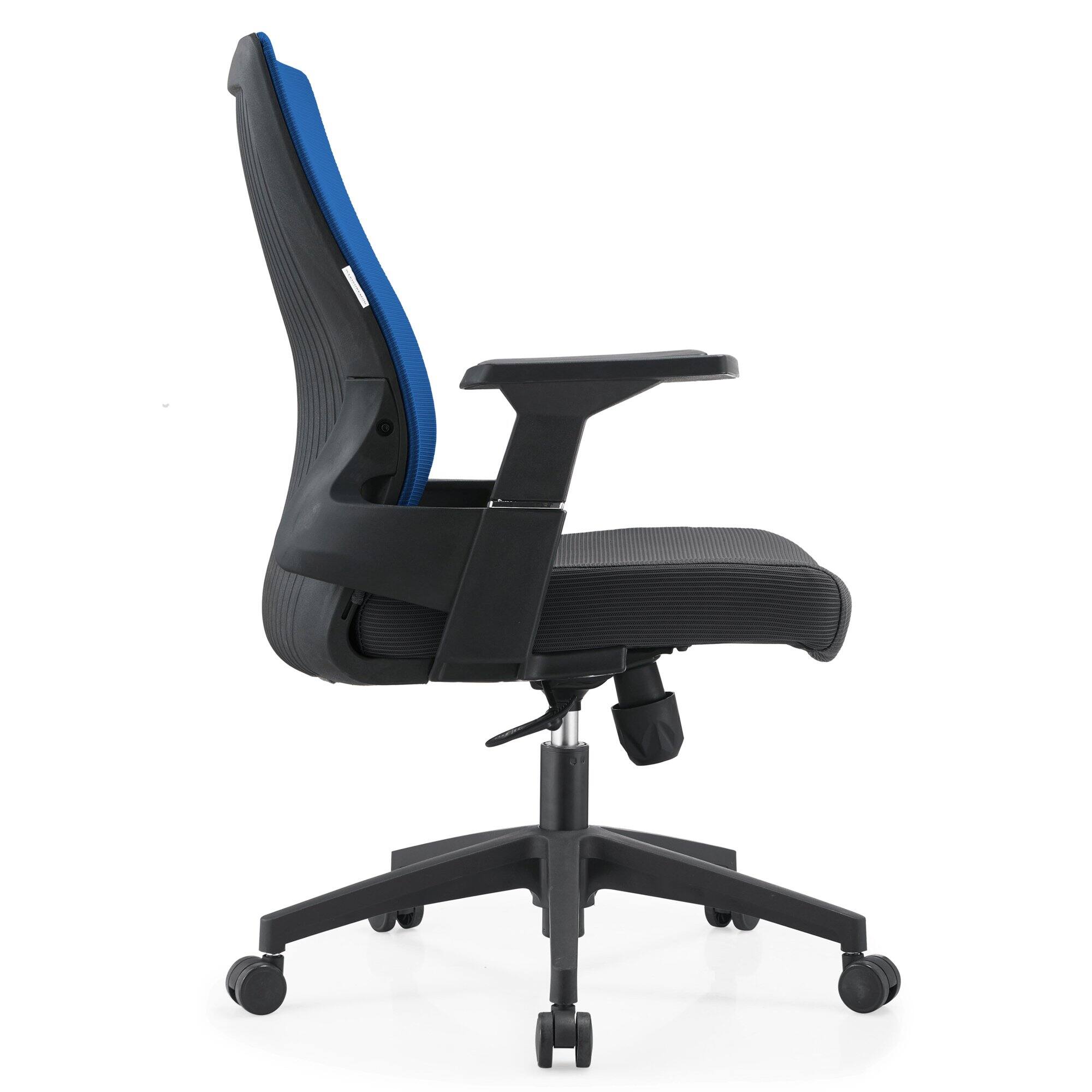 Alt View 4. LeisureMod - Brio Office Chair Ergonomic Lumbar Support Computer Chair Adjustable Desk Chair with 360 Degree Swivel and Tilt - Blue.