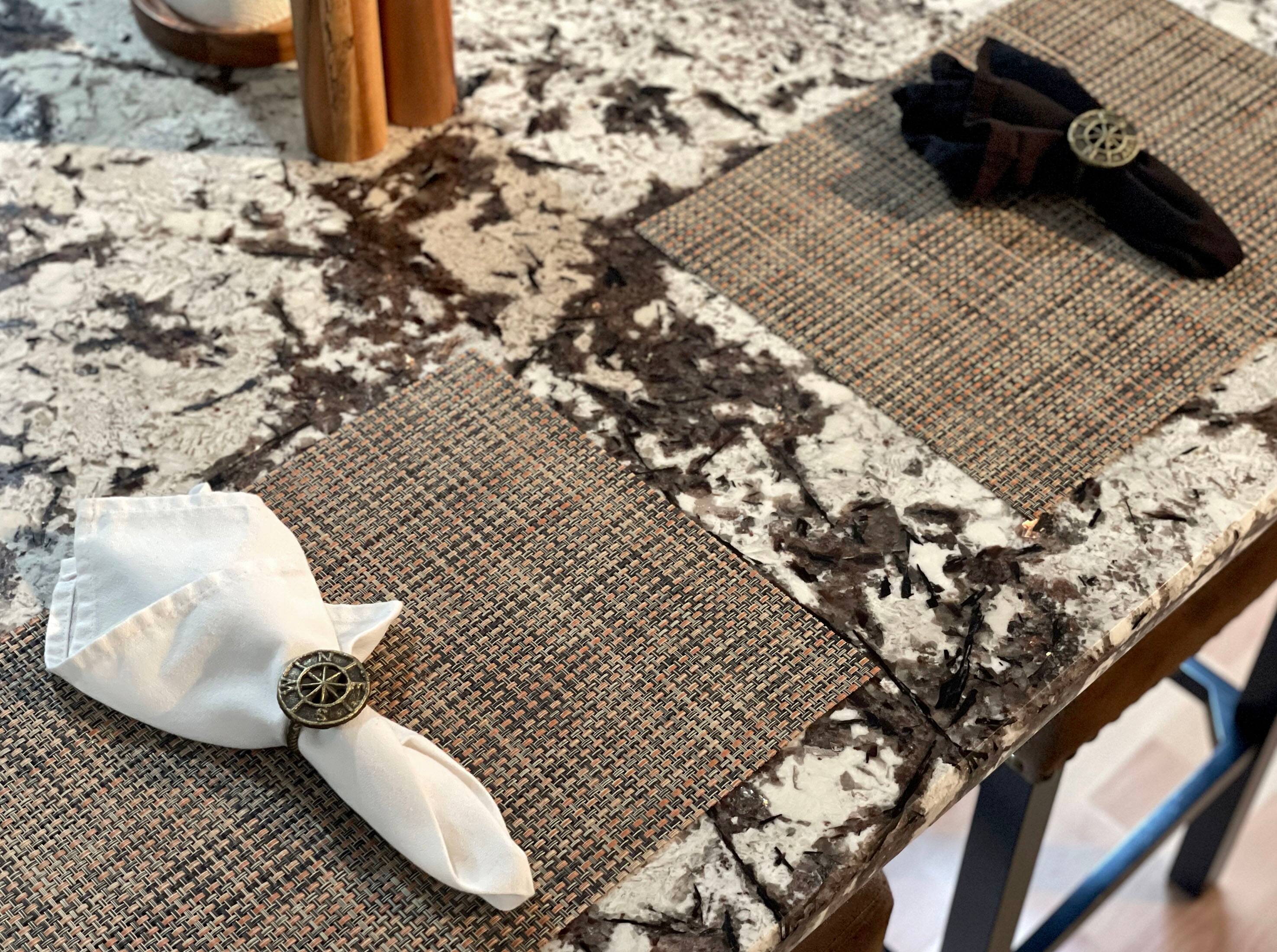 Alt View 3. Zeckos - Set of 6 Bronze Cast Iron Compass Rose Napkin Rings Nautical Dining Decor - Bronze.