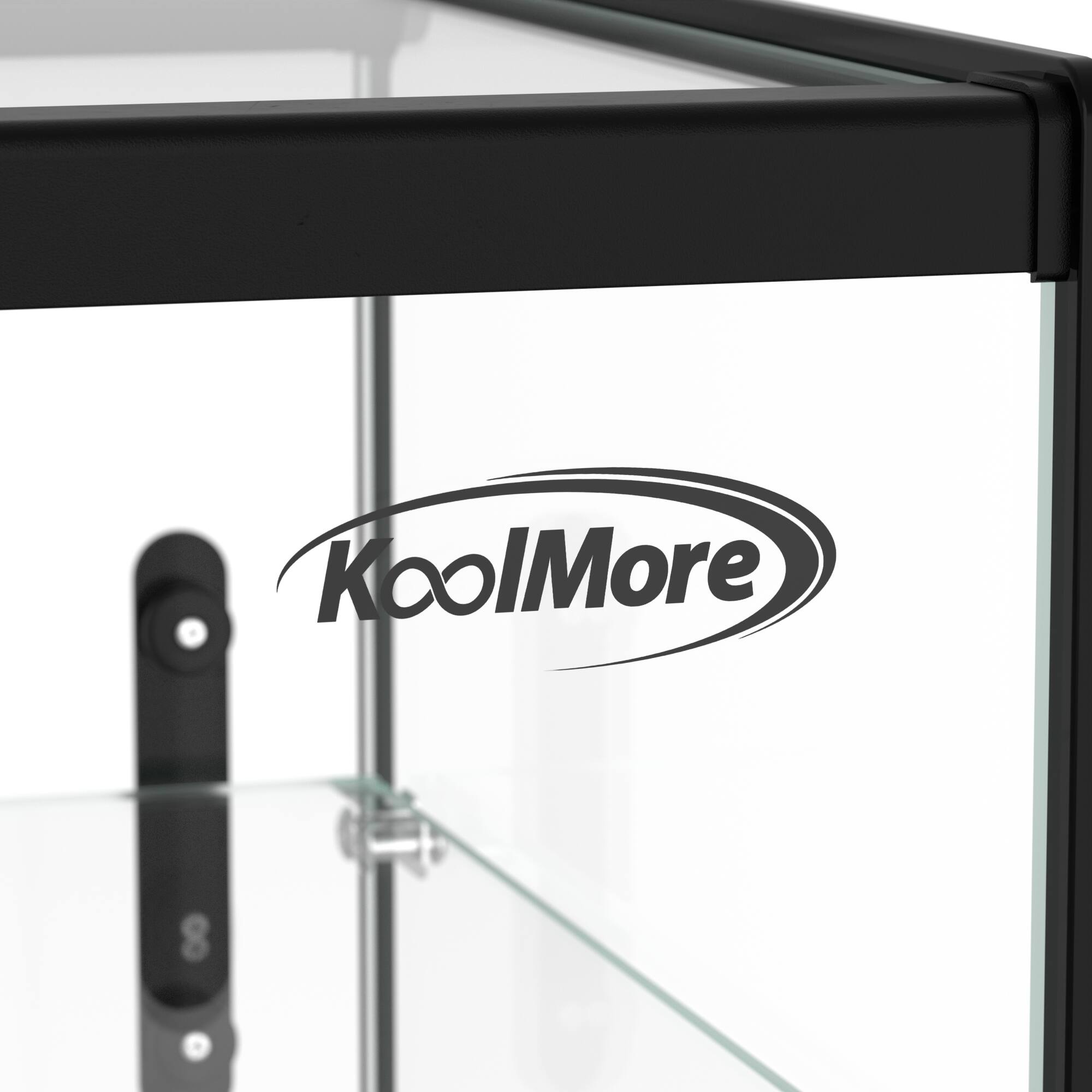 Alt View 4. Koolmore - 36 in. 2 Tiered Pastry Display Case With Shelf and Sliding Door, 4.2 cu. ft. Capacity, ETL Listed (KM-DC-4CSBK) - Black.
