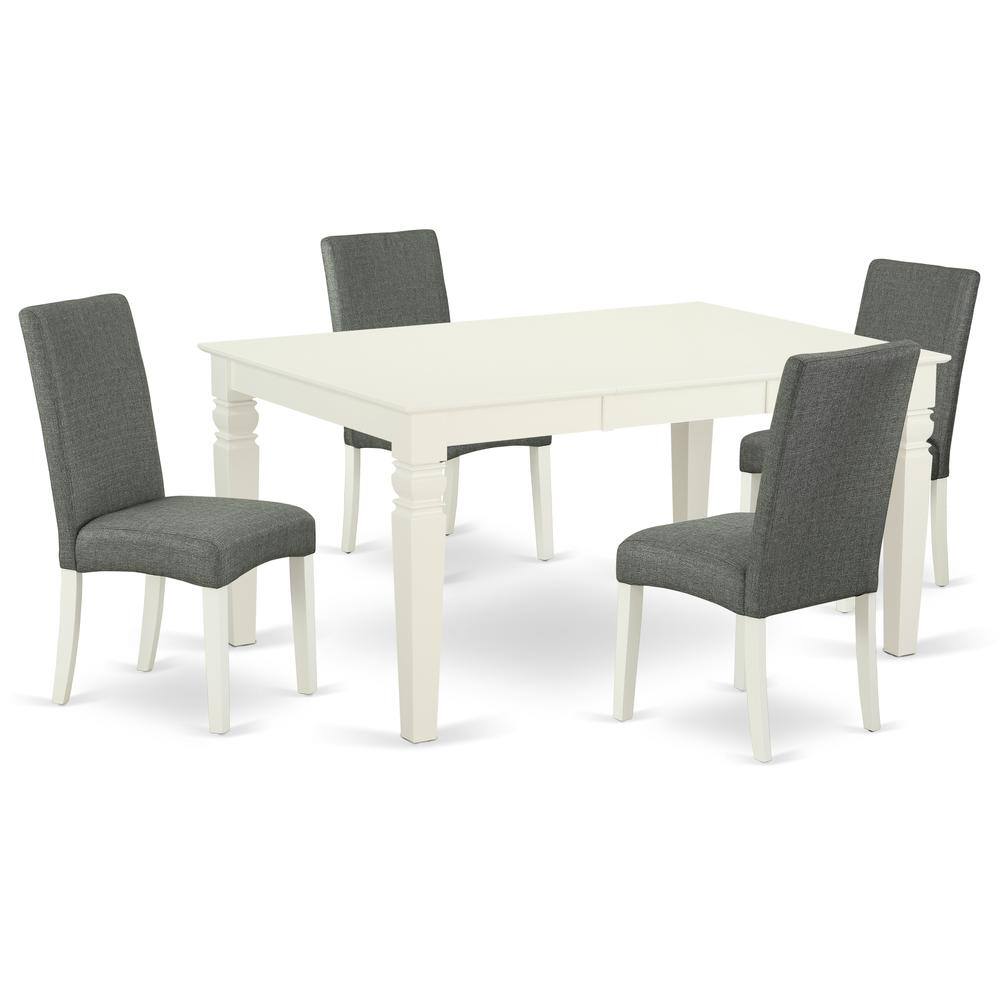 Back. East West Furniture - Dining Room Set Linen White - Linen White.