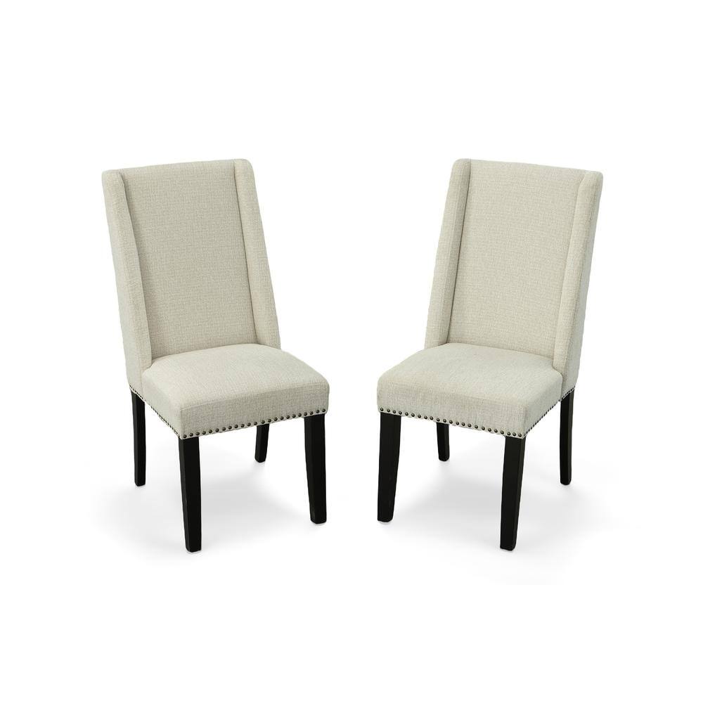 Alt View 4. Carolina Chair & Table - Laurant Upholstered Dining Chair - Set of 2 - Espresso - Fawn Upholstery - Beige.