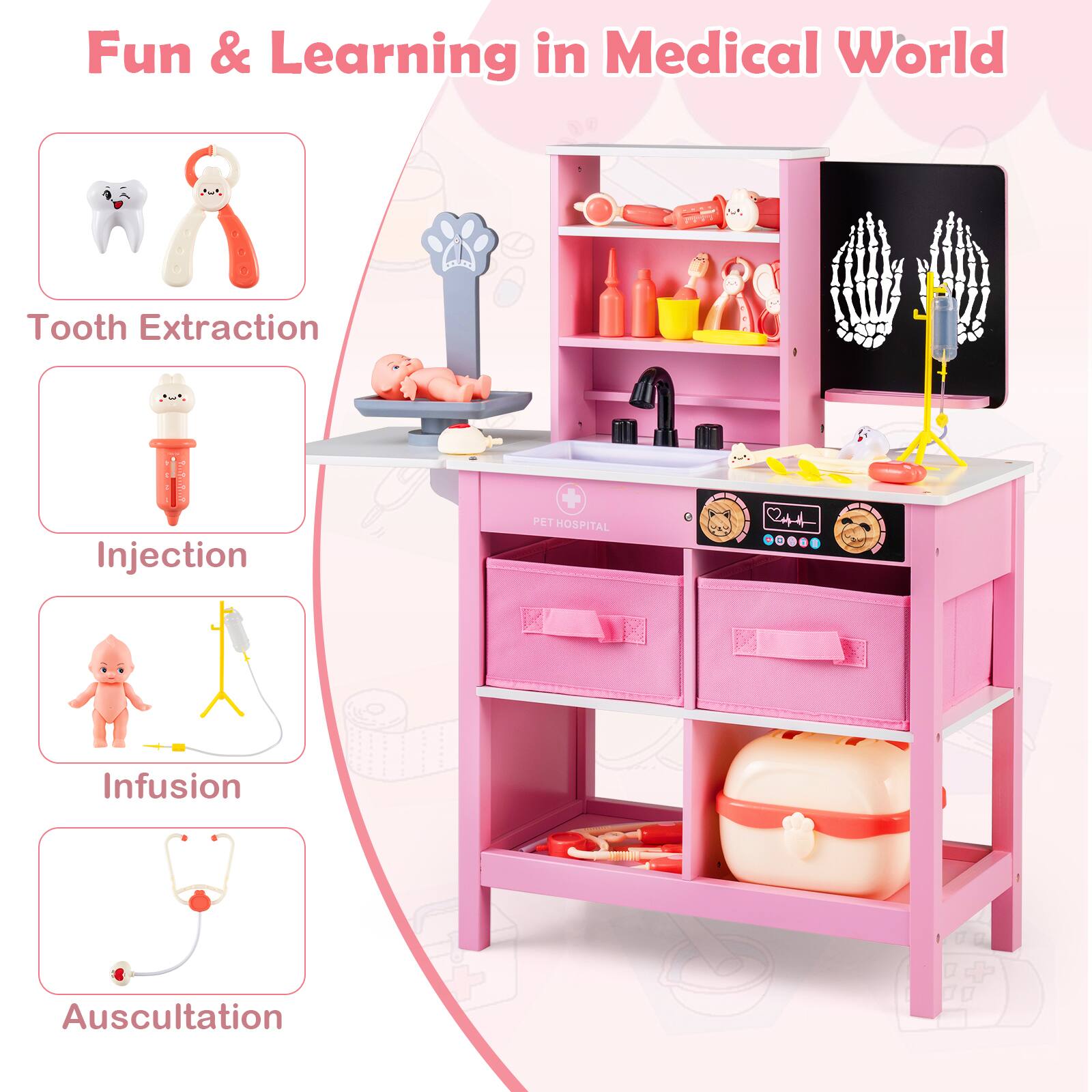 Fun & Learning in Medical World

Tooth Extraction  
Injection  
Infusion  
Auscultation