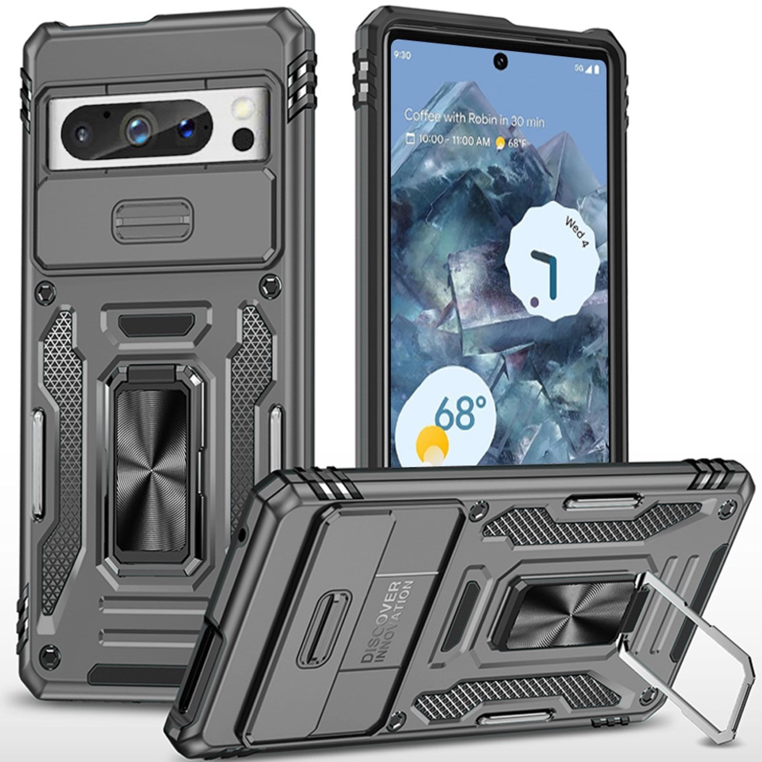 Kitcheniva - Sliding Lens Ring Stand Case For Google Pixel 9 Pro XL - Gray price history on PriceWatchPro