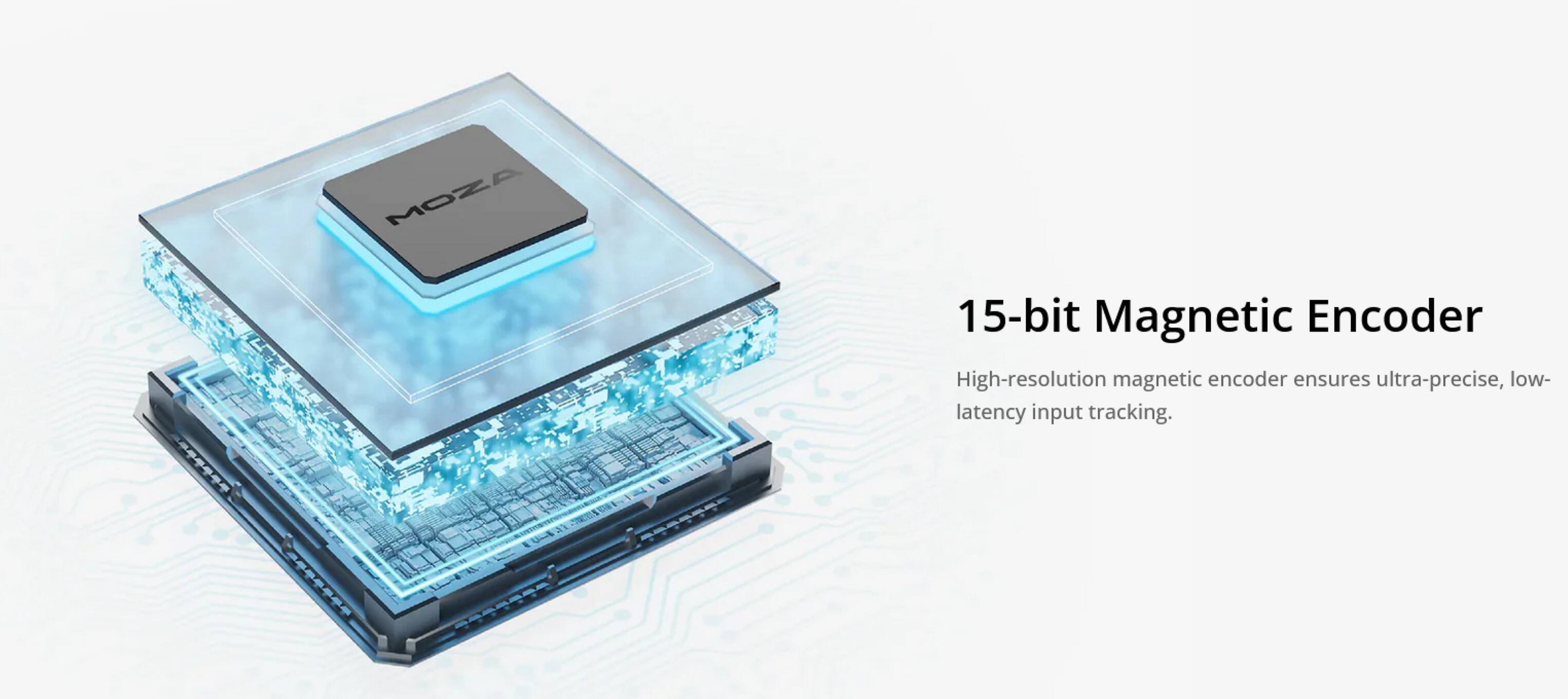 MOZA 15-bit Magnetic Encoder

High-resolution magnetic encoder ensures ultra-precise, low-latency input tracking.