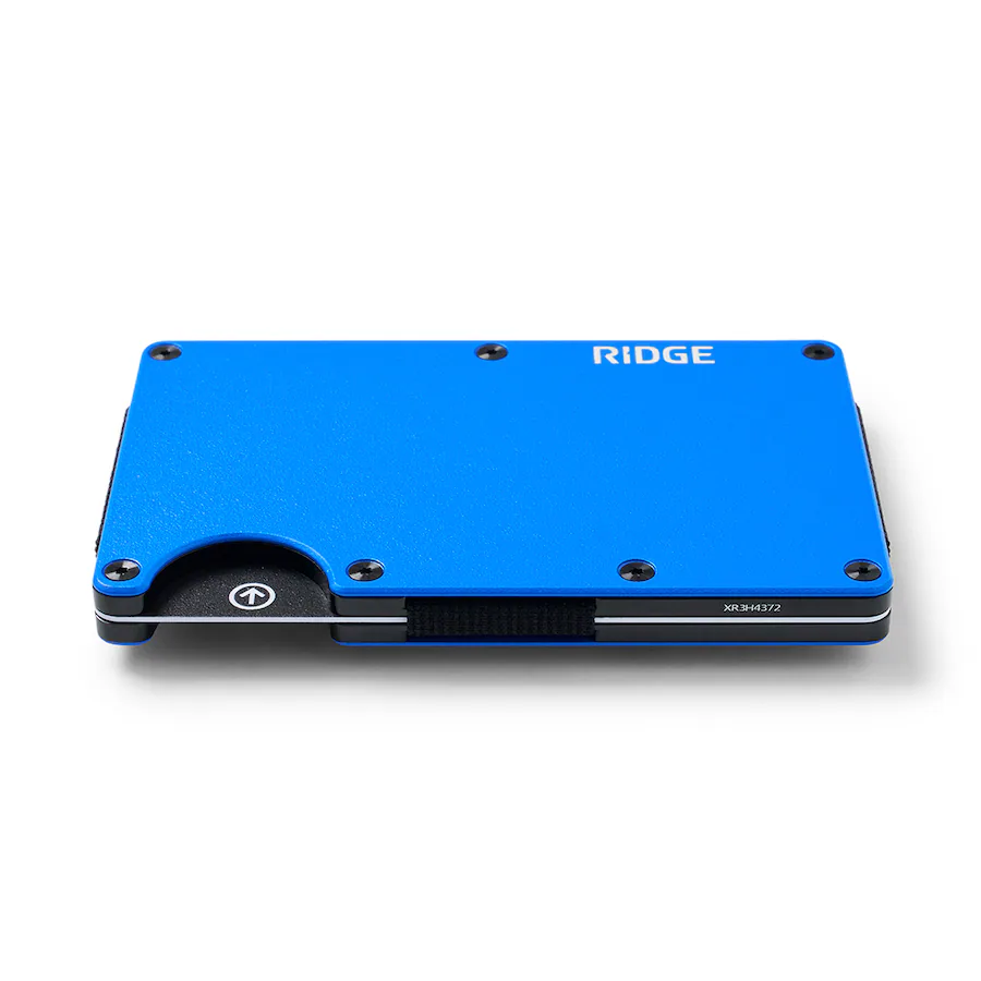 The Ridge Wallet Aluminum: Cash Strap High Dive Blue AUWAS101606 ...