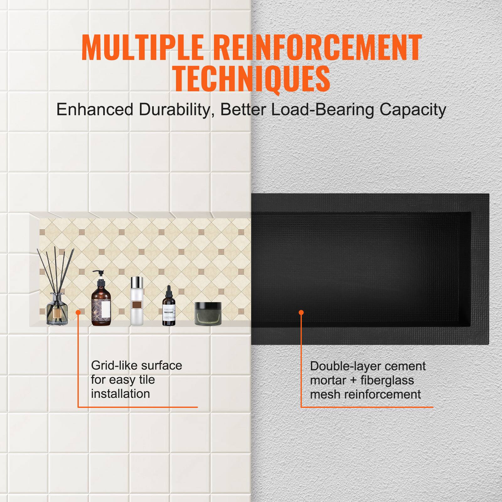MULTIPLE REINFORCEMENT TECHNIQUES  
Enhanced Durability, Better Load-Bearing Capacity  

- Grid-like surface for easy tile installation  
- Double-layer cement mortar + fiberglass mesh reinforcement