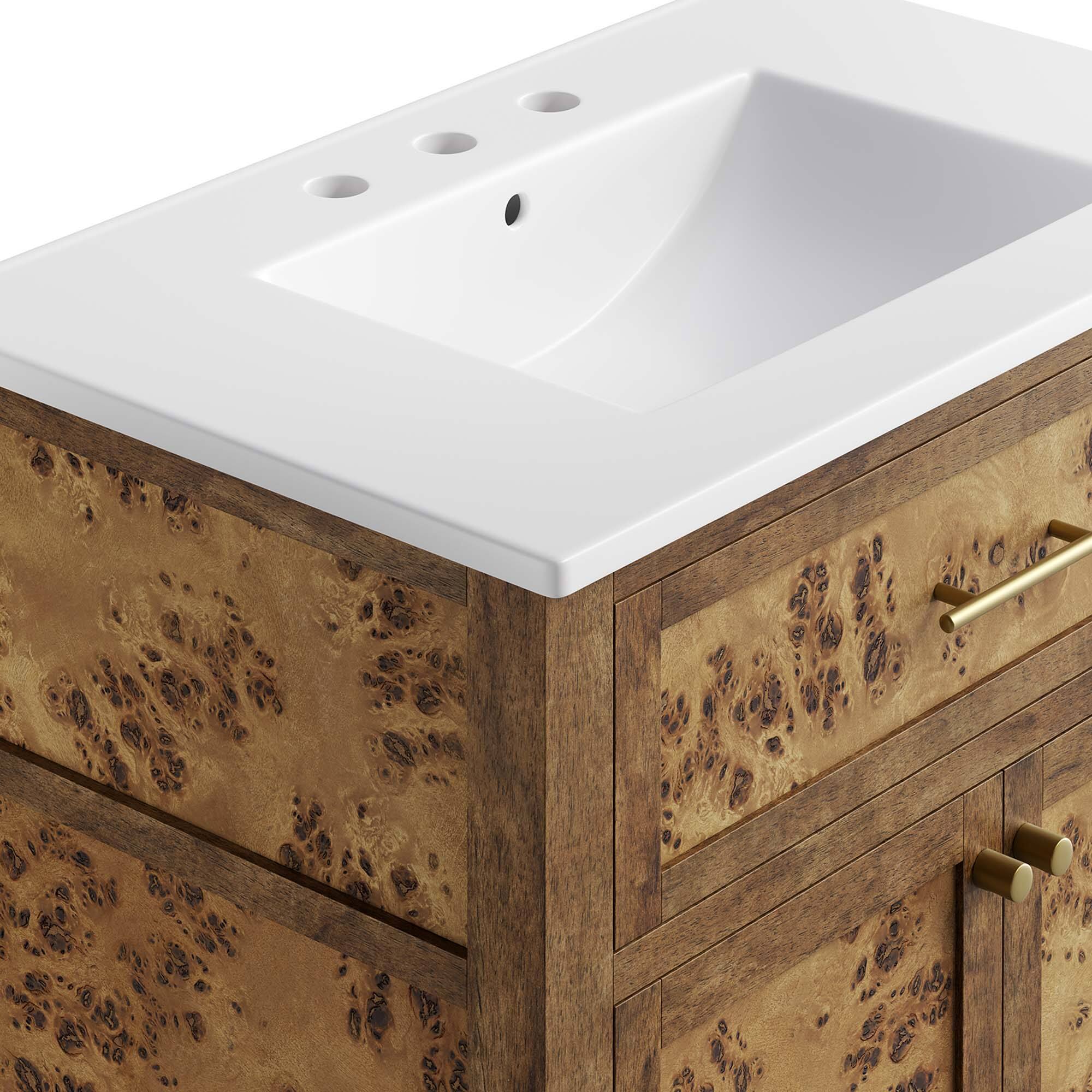 Alt View 7. Modway - Elysian Bathroom Vanity Basin Included by Modway - White Brown.