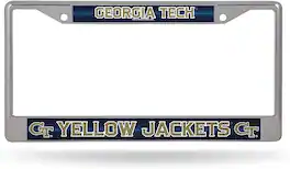 Rico Industries - Georgia Tech Yellow Jackets Sparkly Glitter Bling Look Chrome License Plate Frame - Multi