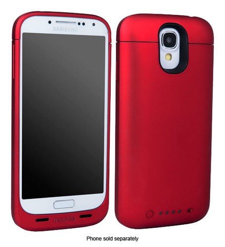  mophie - Juice Pack Air Charging Case for Samsung Galaxy S 4 Cell Phones - Red