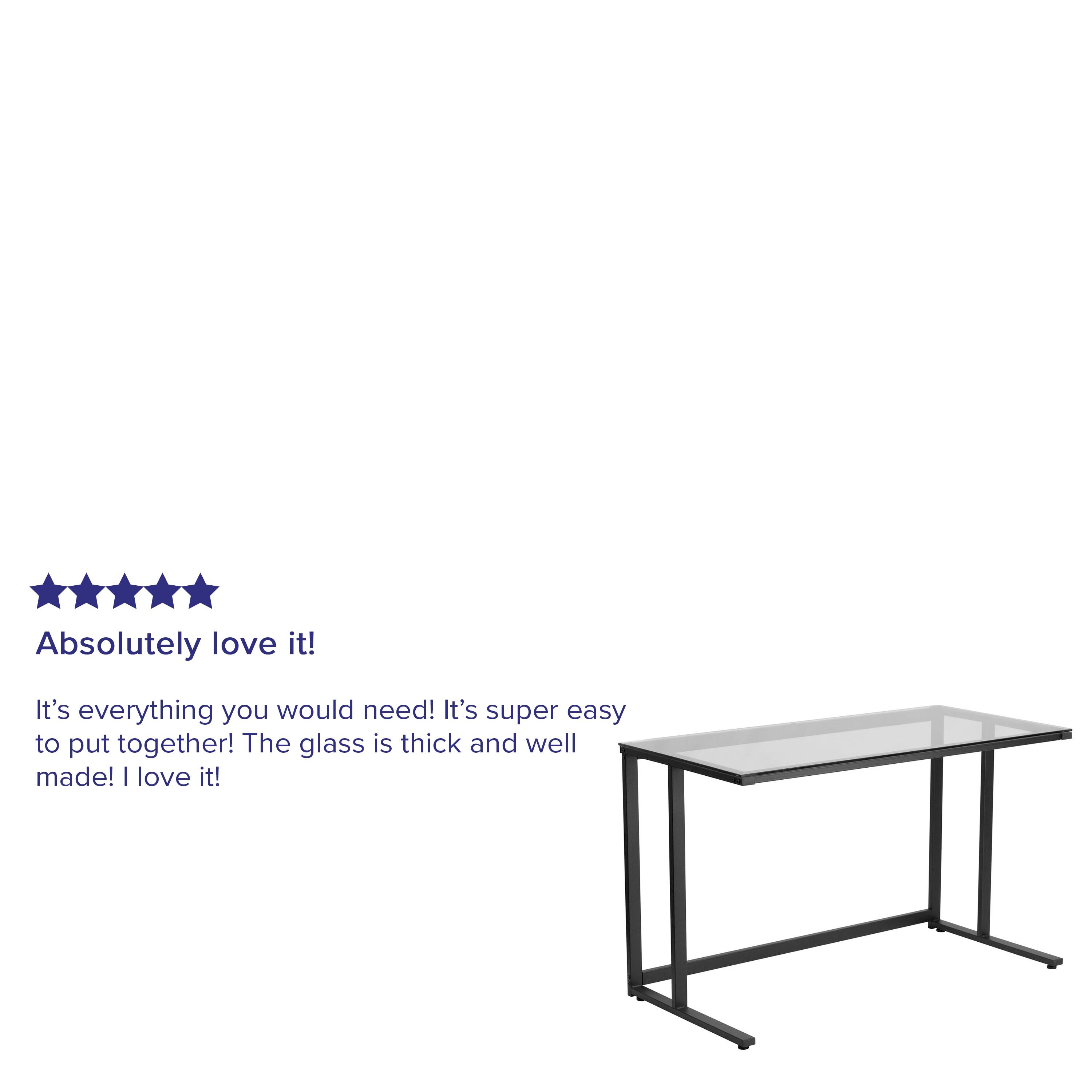 Absolutely love it!  
It's everything you would need! It's super easy to put together! The glass is thick and well made! I love it!