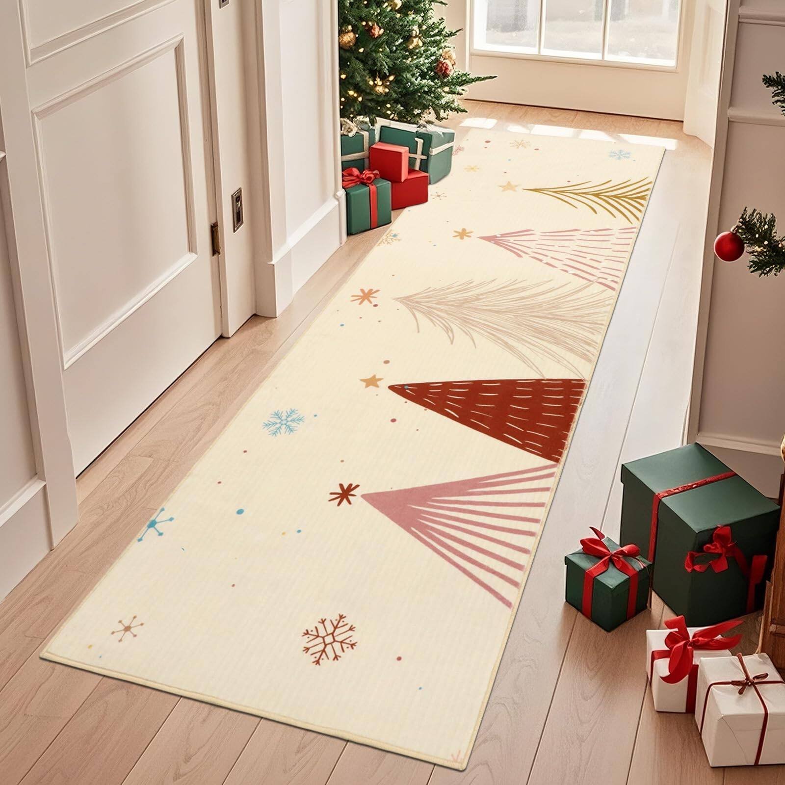 Paradigms Interiors Christmas Runner Rugs For Hallway ft Non Slip ...
