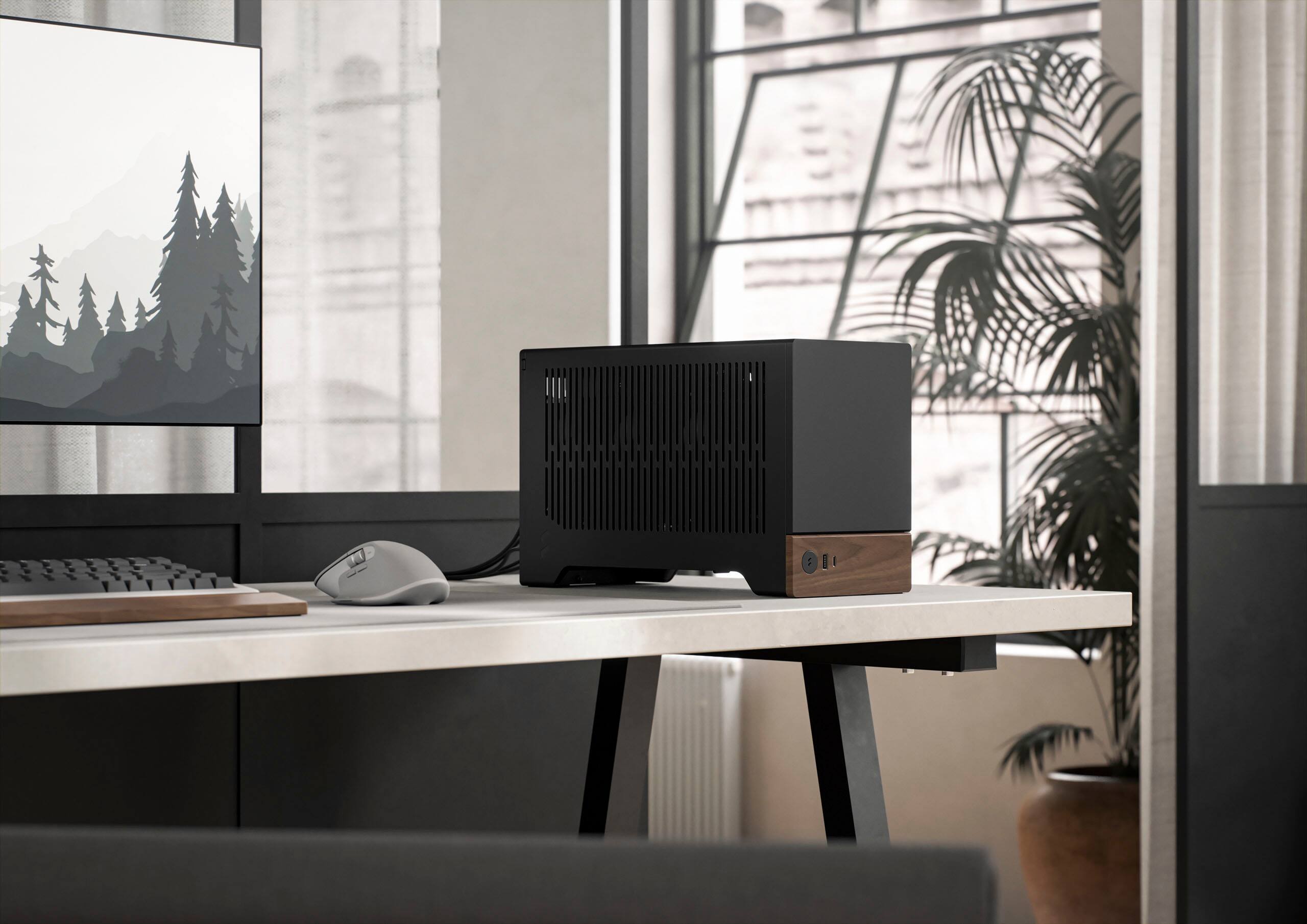 Alt View 29. Fractal Design - Terra Graphite with PCIe 4.0 Riser Mini-ITX Small Form Factor PC Case - Black.