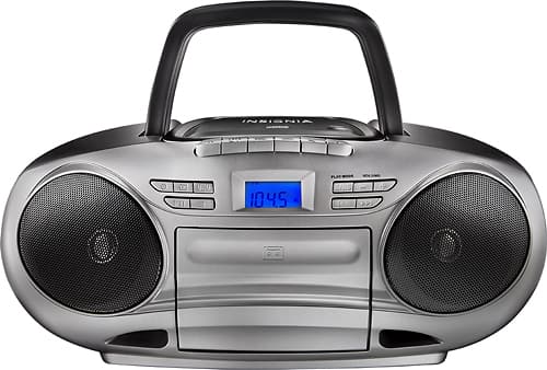 UPC 600603158711 product image for Insignia™ - CD/Cassette Boombox with AM/FM Radio - Black/Gray | upcitemdb.com