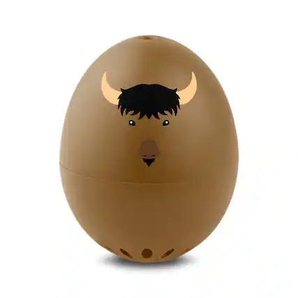 Front. BrainStream - Buffalo BeepEgg Singing and Floating Egg Timer for Boiled Eggs - Brown.
