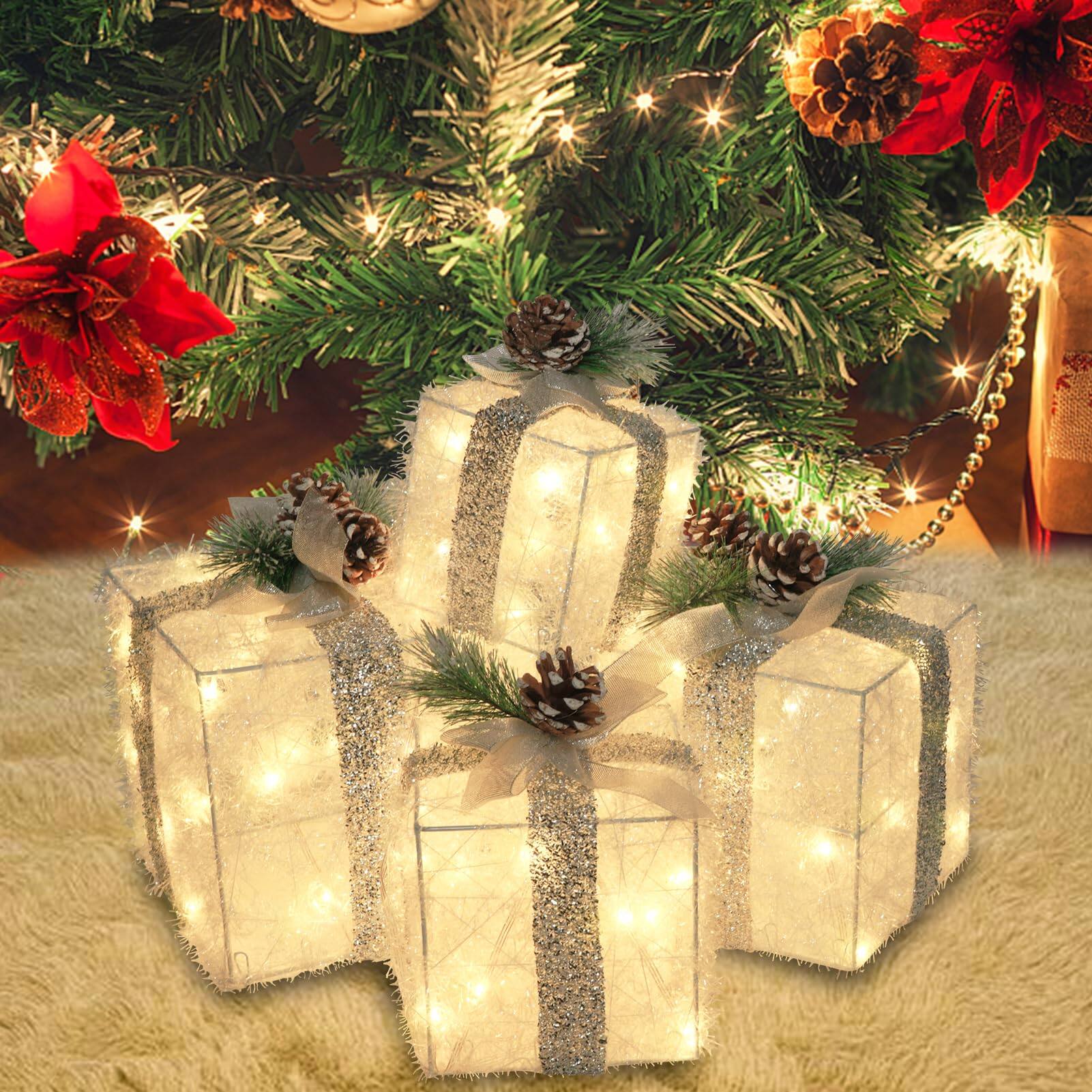 Alt View 4. NICHOLAS KLEIN - Set Of 4 Christmas Lighted Gift Boxes Light Up Present With Different Operated warm - PVC-Multi-Colored.