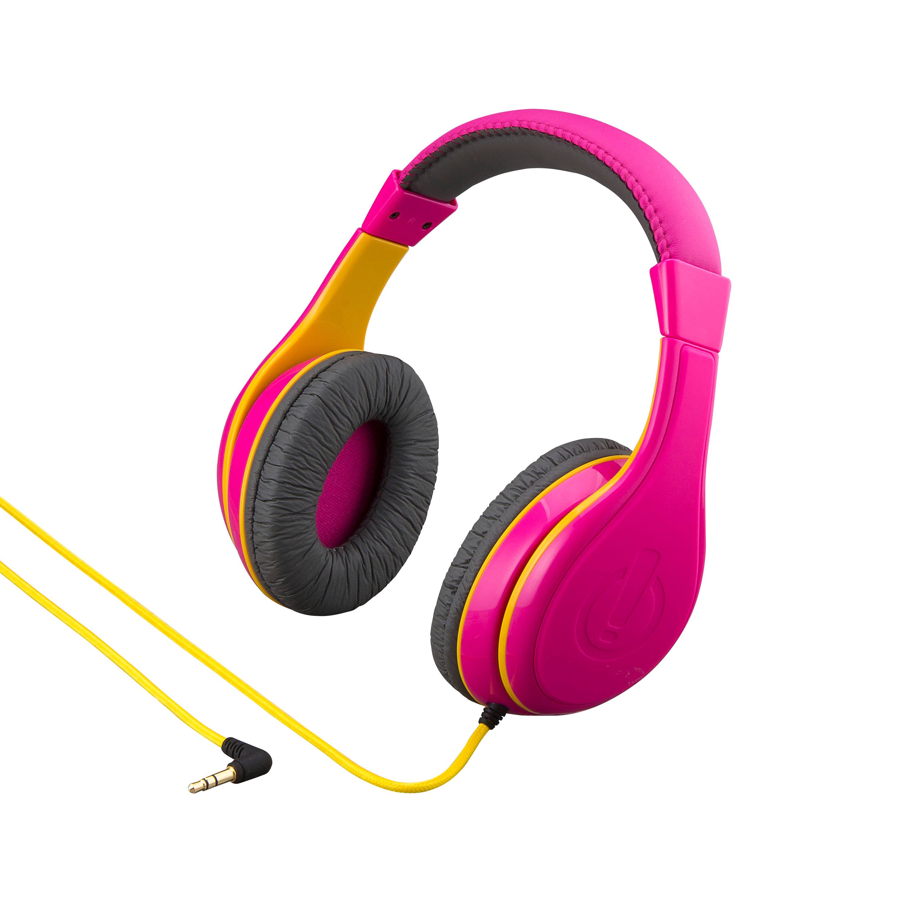 eKids - Wired Headphones for Kids, Children’s Headphones for School, Home, or Travel - Pink