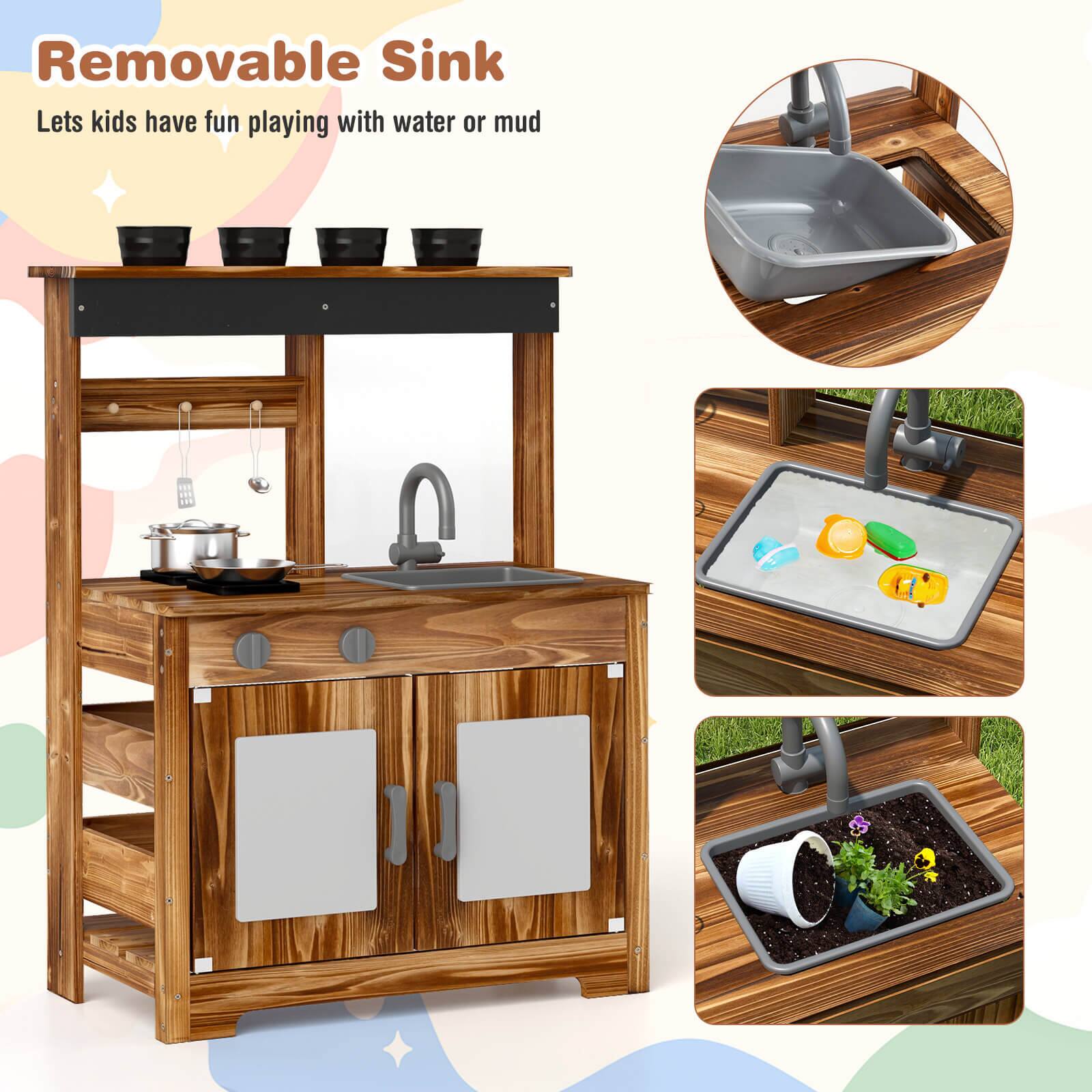 Removable Sink  
Lets kids have fun playing with water or mud