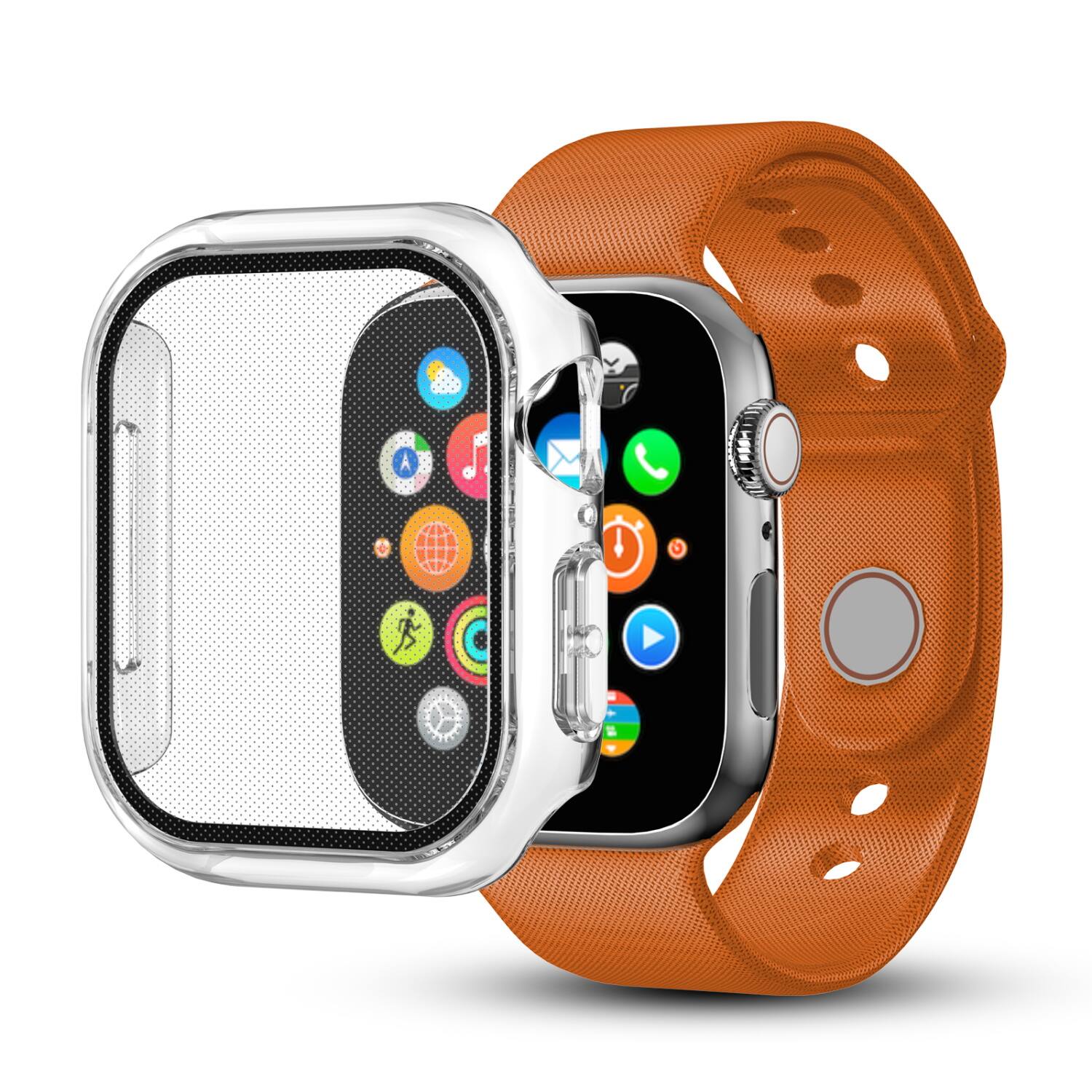 Alt View 1. Mybat - MyBat Case with Tempered Glass Screen Protector for Apple Watch Series 10 - 42mm - Clear - Transparent.