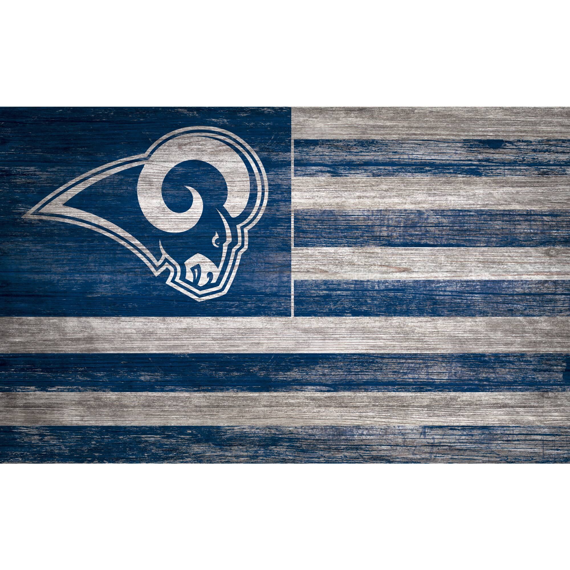 Los Angeles Rams 11'' x 19'' Distressed Flag Sign