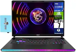 MSI - Raider GE68HX Laptop 16.0 WUXGA (Intel i9-14900HX, 32GB DDR5, 2TB PCIe SSD, Win 11 Pro) w/USB Hub - Black