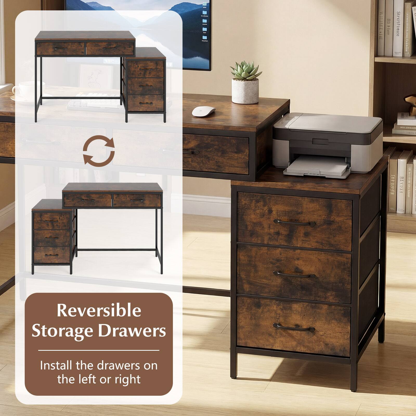 Reversible Storage Drawers  
Install the drawers on the left or right