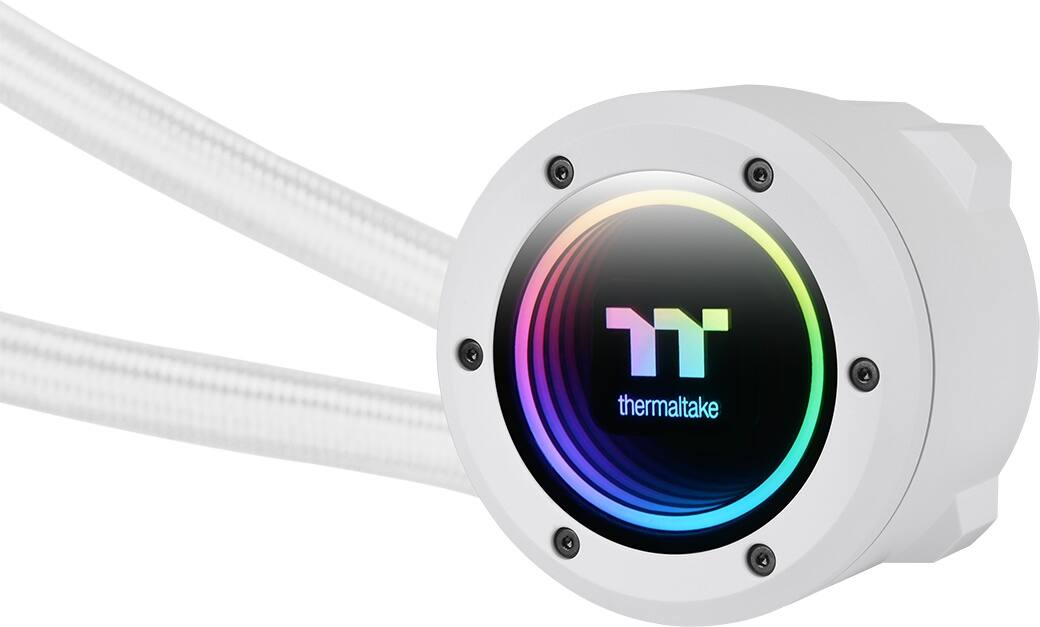 Alt View 13. Thermaltake - TH120 V2 ARGB Sync 120mm AIO Liquid Cooler (1x 120mm ARGB PWM Fans) with Mirror Rotating Cap Design - White.