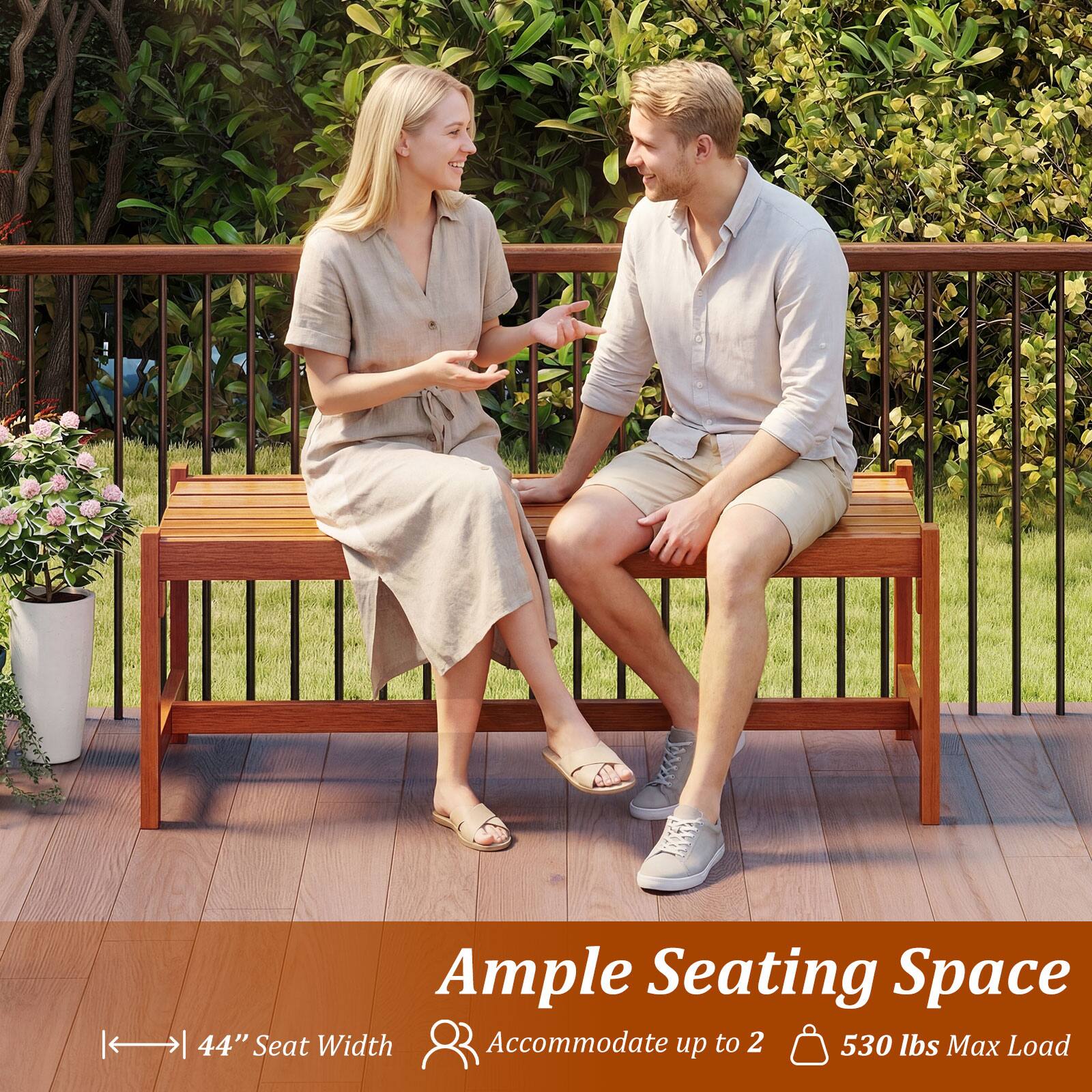 Ample Seating Space  
44" Seat Width  
Accommodate up to 2  
530 lbs Max Load
