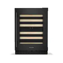 KitchenAid - 46-Bottle Wine Cellar with Full-Extension Wood-Front Racks - Black Ore
