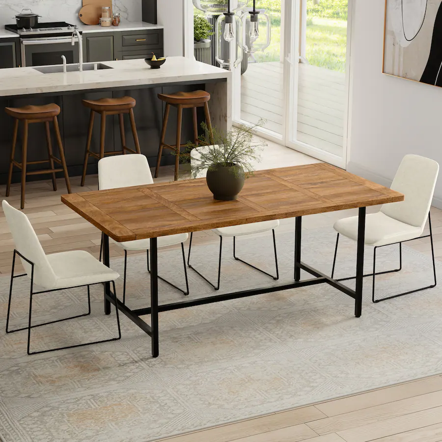Simpli Home Campbell 72 inch x 36 inch Rectangle Modern Industrial ...