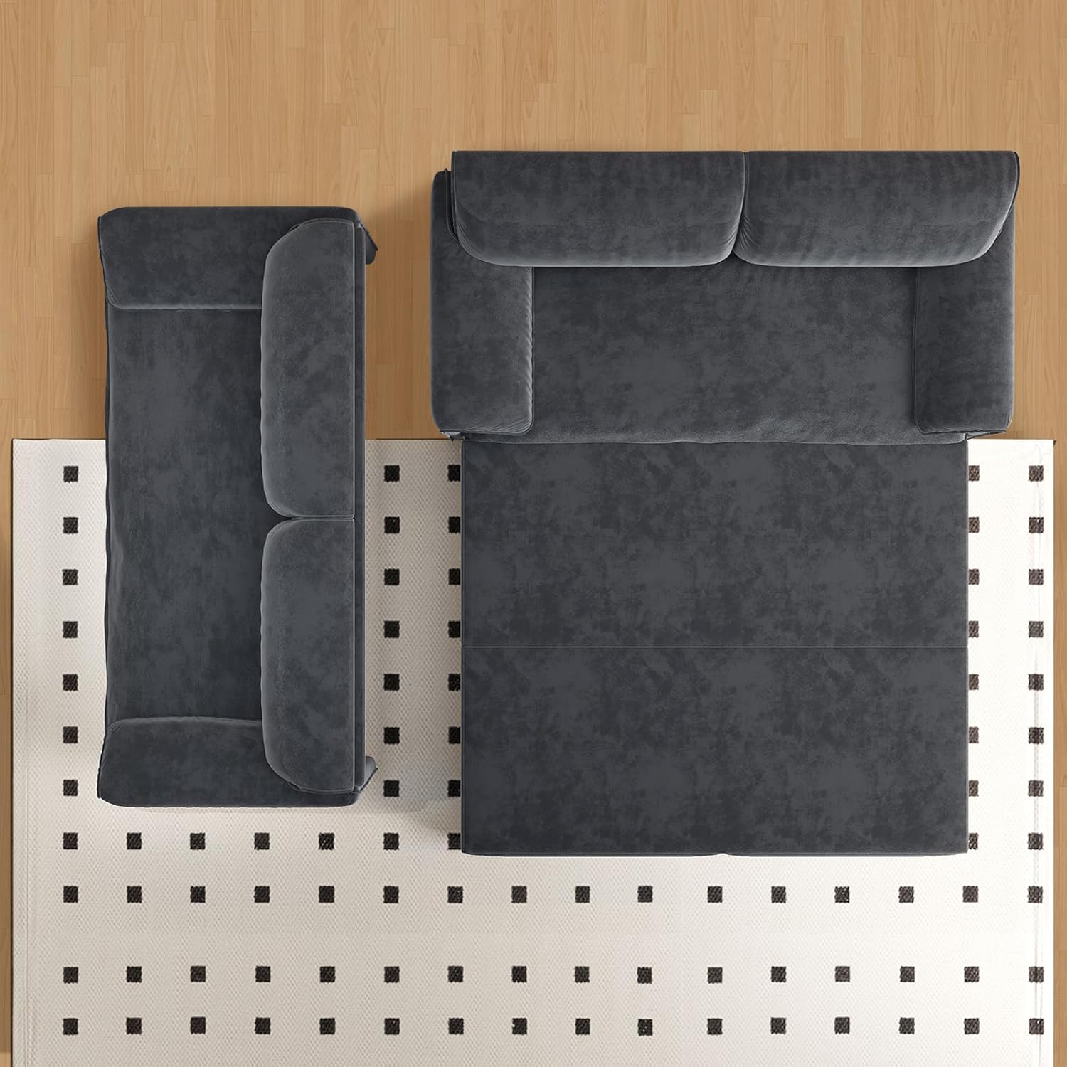 Alt View 5. Trinkets Crazed - 66" Queen Size Sofa Bed, 3 in 1 Convertible Pull Out Sleeper Sofa with Thicked Cushions and Side Storage - gray.