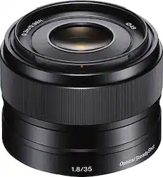 Sony - 35mm f/1.8 Prime Lens for Most NEX E-Mount Cameras - Black - Front_Zoom