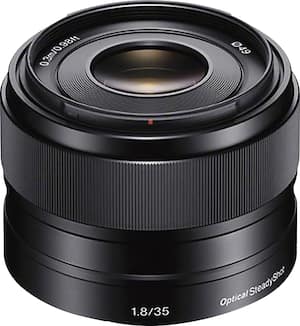 Sony - 35mm f/1.8 Prime Lens for Most NEX E-Mount Cameras - Black