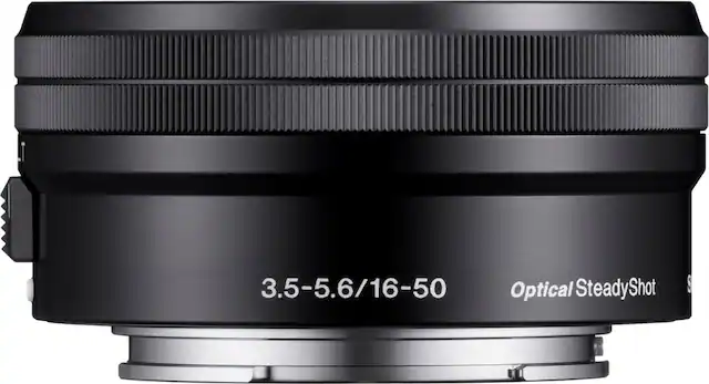 Front. Sony - 16-50mm f/3.5-5.6 Retractable Zoom Lens for Most NEX E-Mount Cameras - Black.