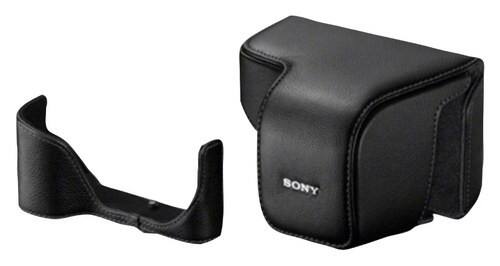 Front Standard. Sony - Leather Body Case and Lens Jacket - Black.