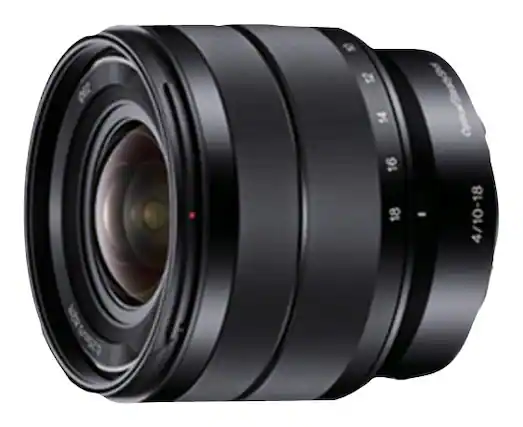 Front. Sony - 10-18mm f/4 Wide-Angle Zoom Lens for Most NEX E-Mount Cameras - Black.