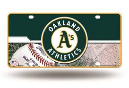 Rico Industries - Oakland A's Baseball - The Athletics - MLB -Color 12x6 Auto Metal License Plate - Multi