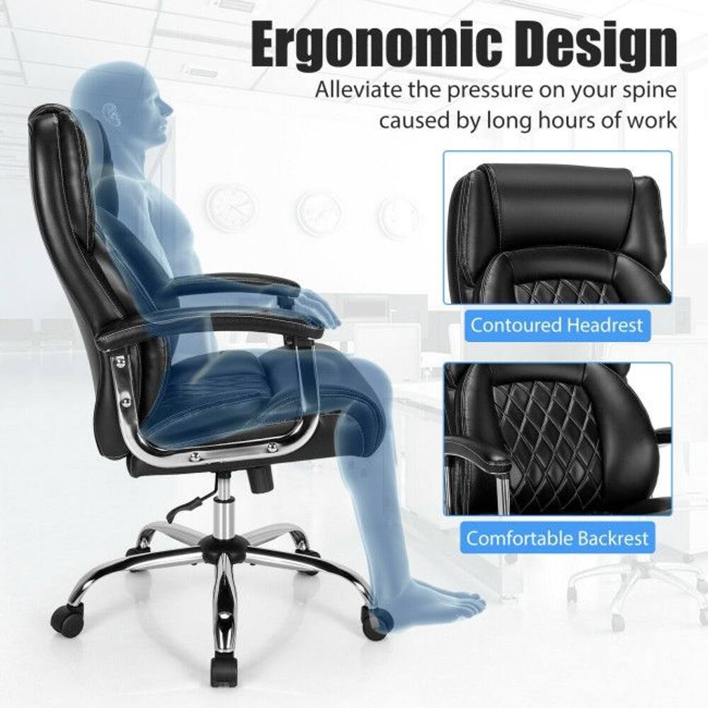 Ergonomic Design  
Alleviate the pressure on your spine caused by long hours of work

- Contoured Headrest
- Comfortable Backrest