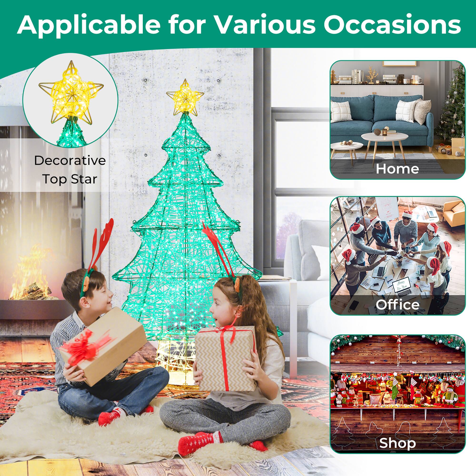 Applicable for Various Occasions

Decorative Top Star

Home

Office

Shop