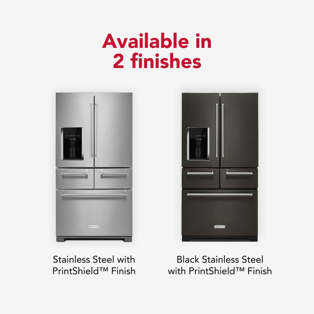 Available in 2 finishes

Stainless Steel with PrintShield™ Finish

Black Stainless Steel with PrintShield™ Finish