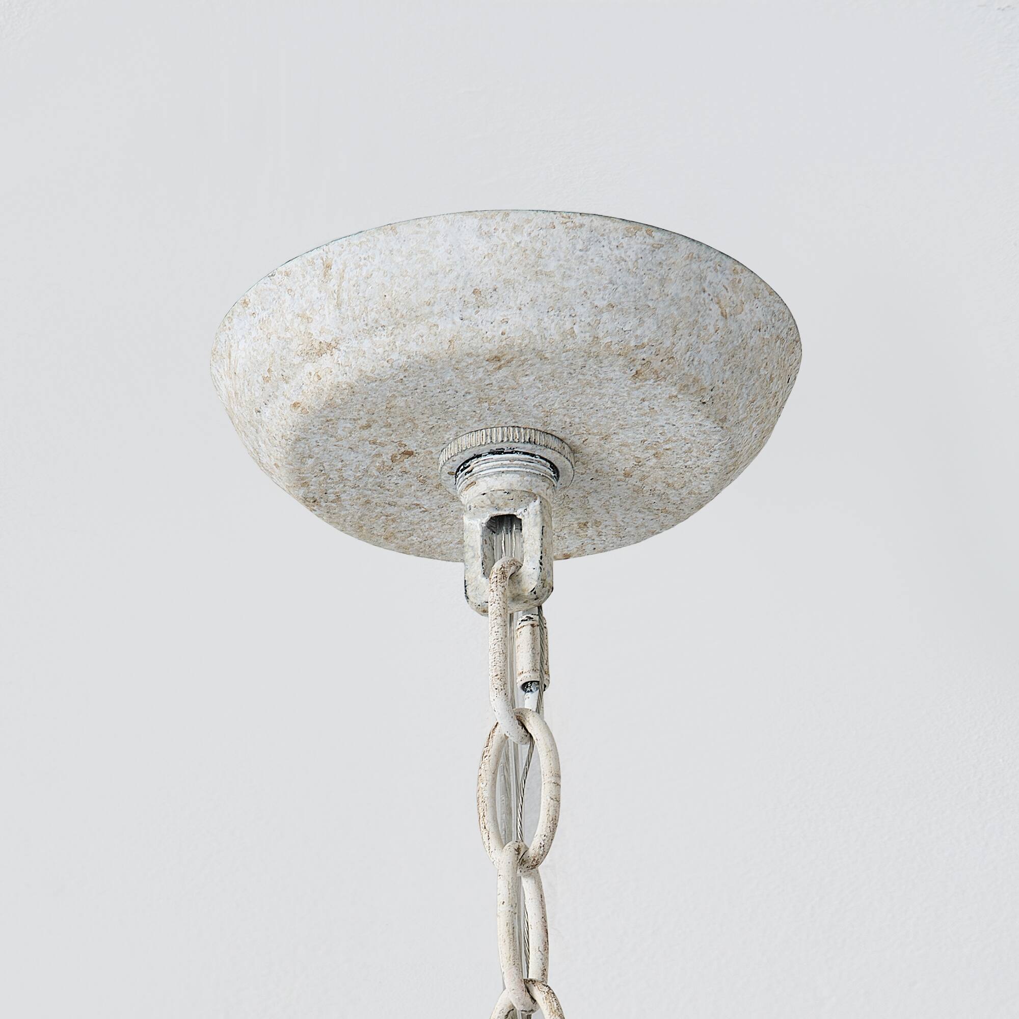 Alt View 9. Parrot Uncle - 17"W Farmhouse White Wooden Adjustable 4-Light Chandelier - White.