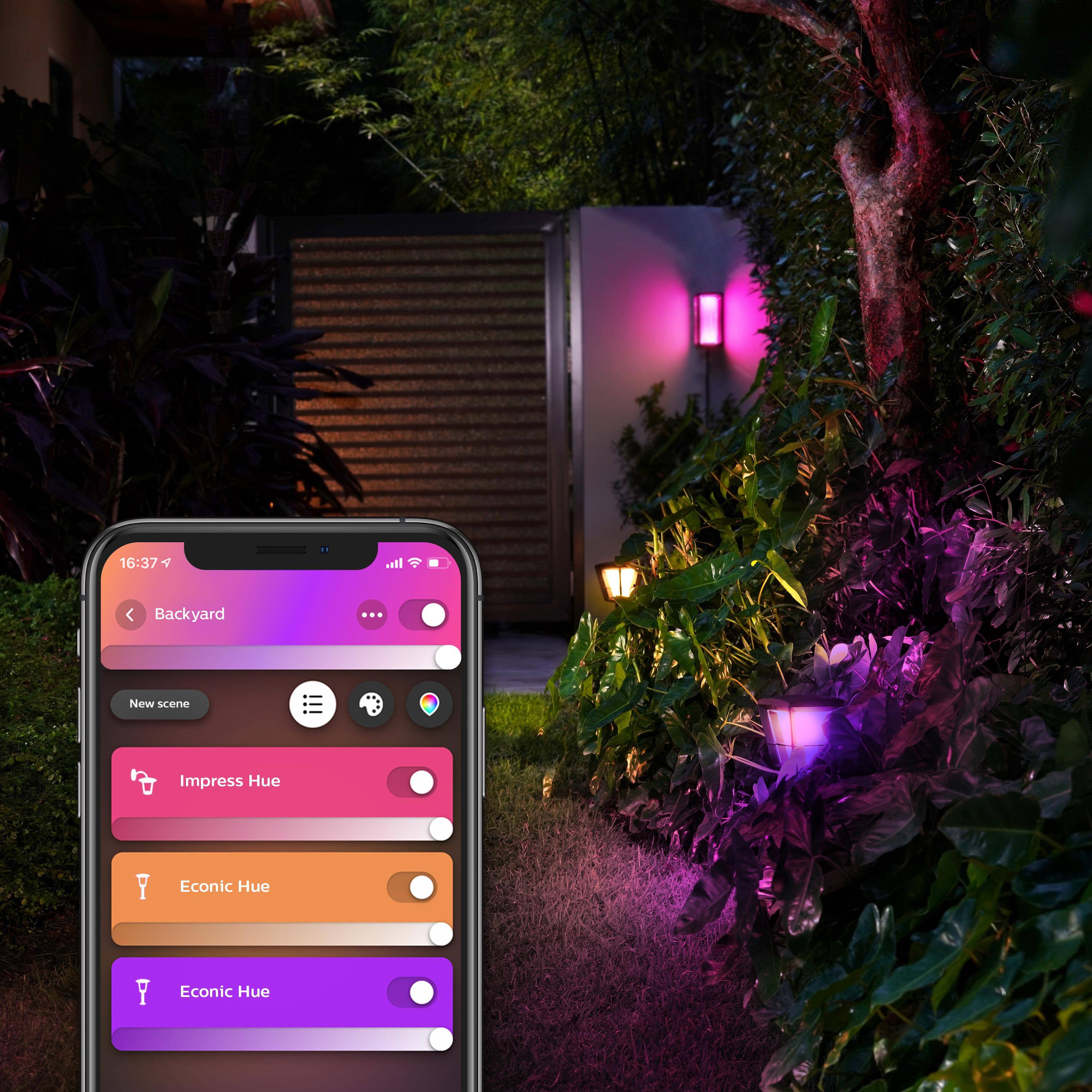 Alt View 13. Philips - Hue Econic Outdoor Pathway Light Extension - White and Color Ambiance.