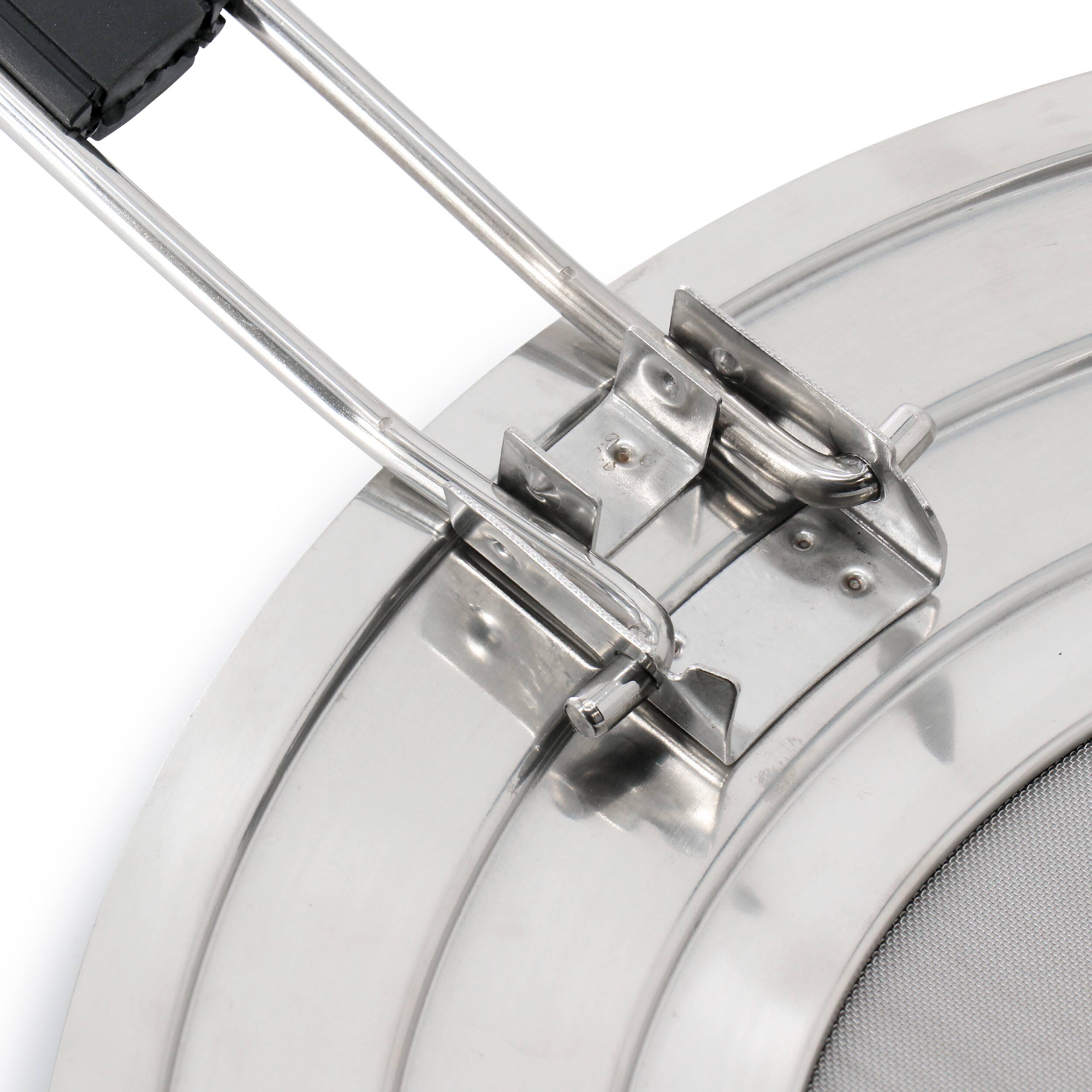 Alt View 3. Oster - Oster Baldwyn 12 Inch Round Stainless Steel Splatter Guard with Foldable Handle - Silver.