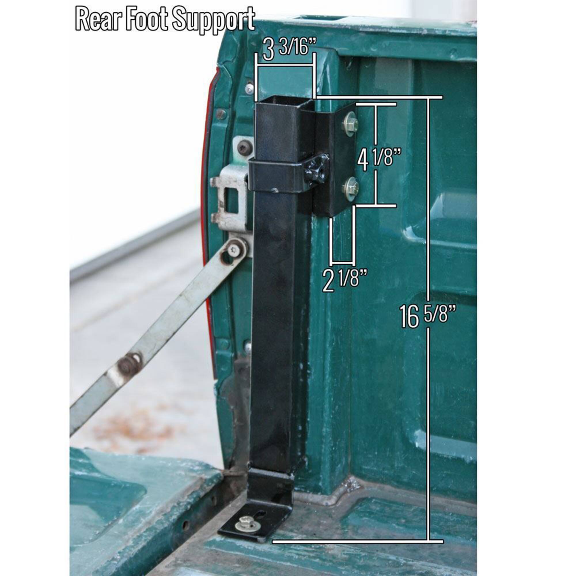 Rear Foot Support  
3 3/16"  
4 1/8"  
2 1/8"  
16 5/8"
