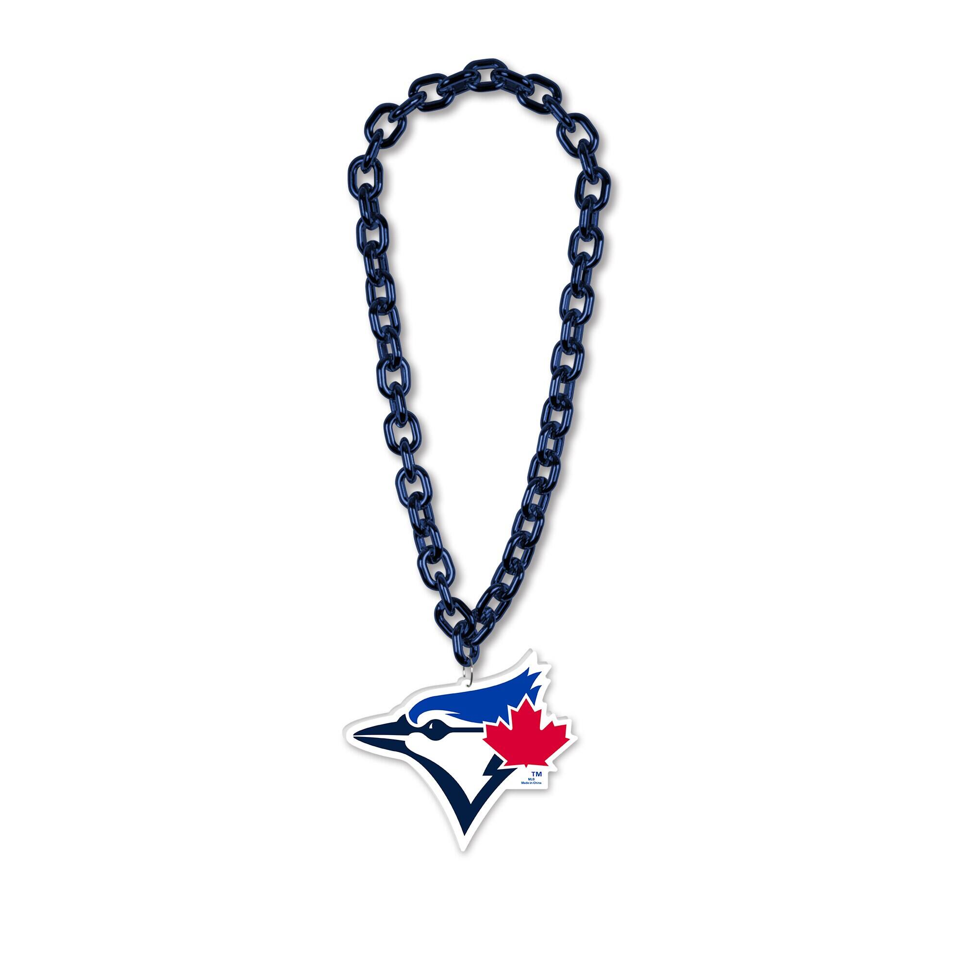 Front. WinCraft - Toronto Blue Jays Big Chain Logo Necklace - Multicolor.