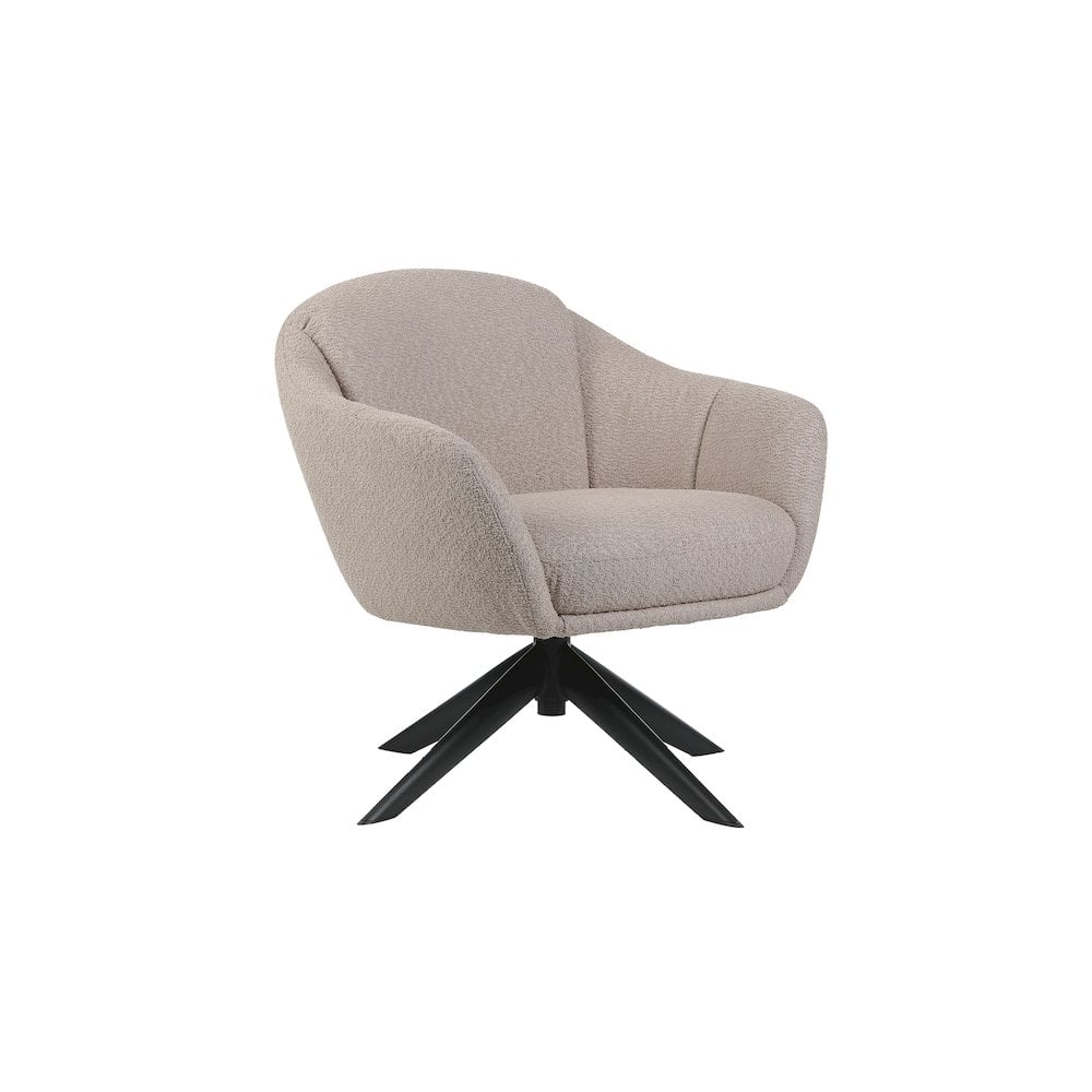 New Classic Furniture - Fleming Metal and Fabric Swivel Lounge Chair in Taupe - Beige