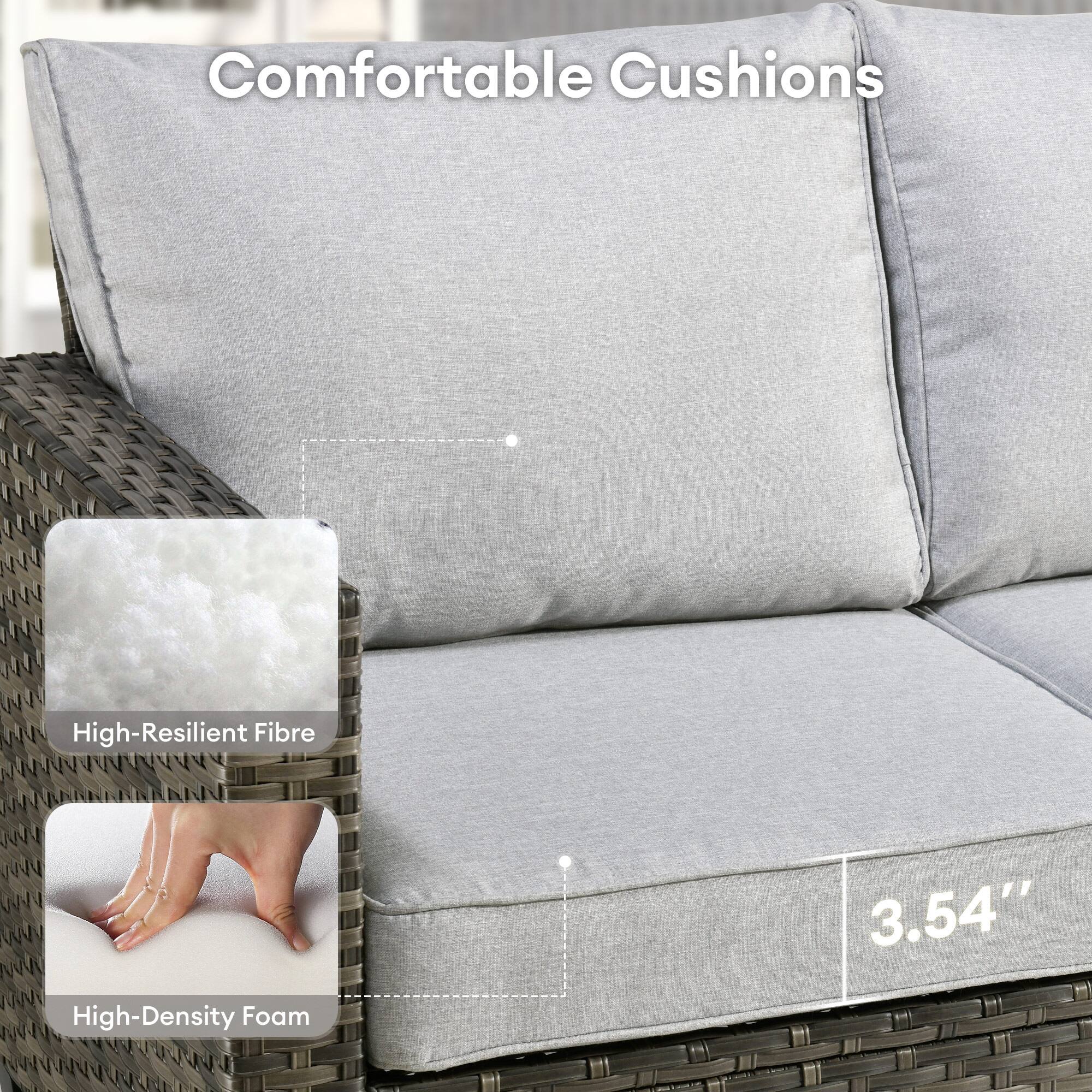 Comfortable Cushions

High-Resilient Fibre

High-Density Foam

3.54"