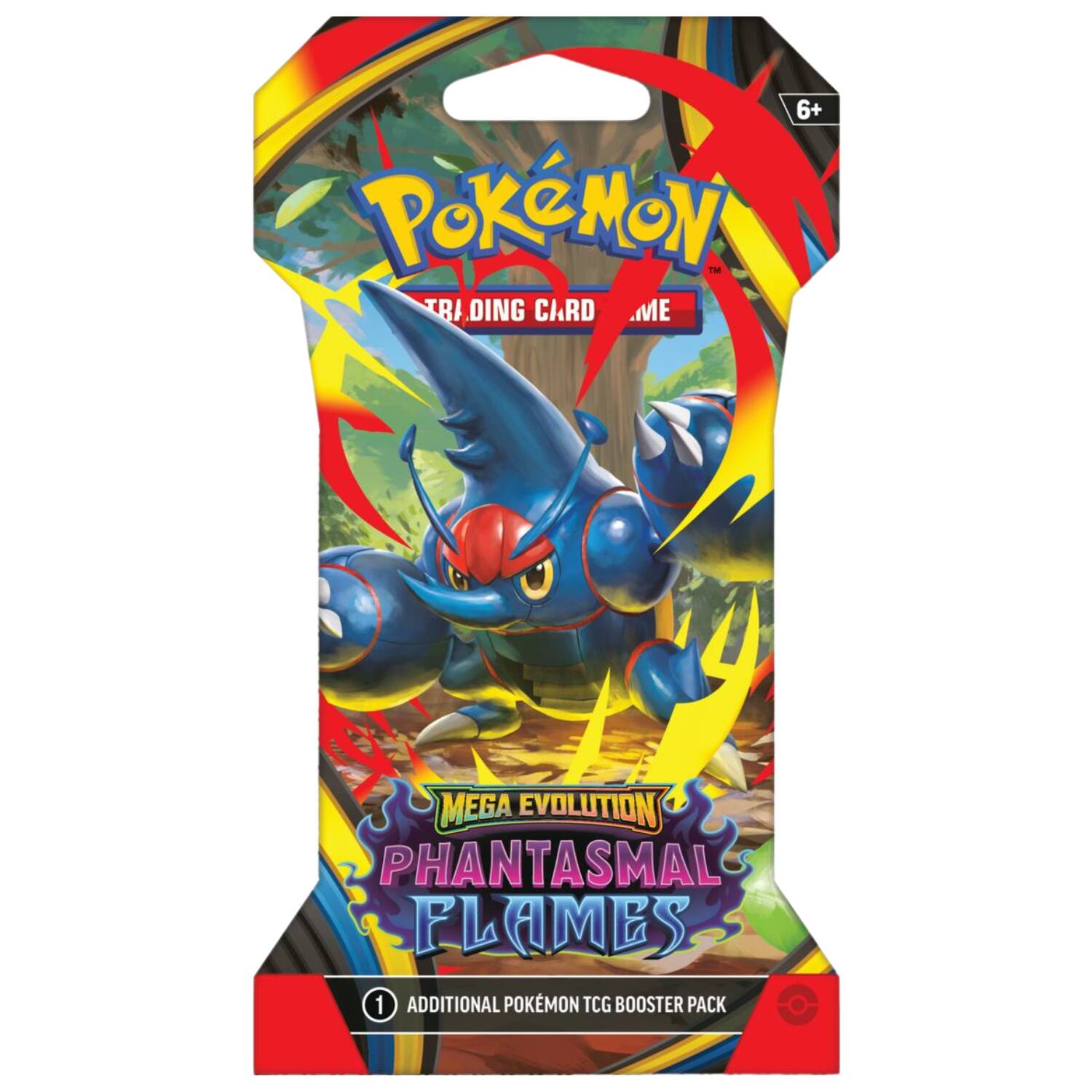 6+ Pokémon Trading Card Game  
Mega Evolution Phantasmal Flames  
1 Additional Pokémon TCG Booster Pack