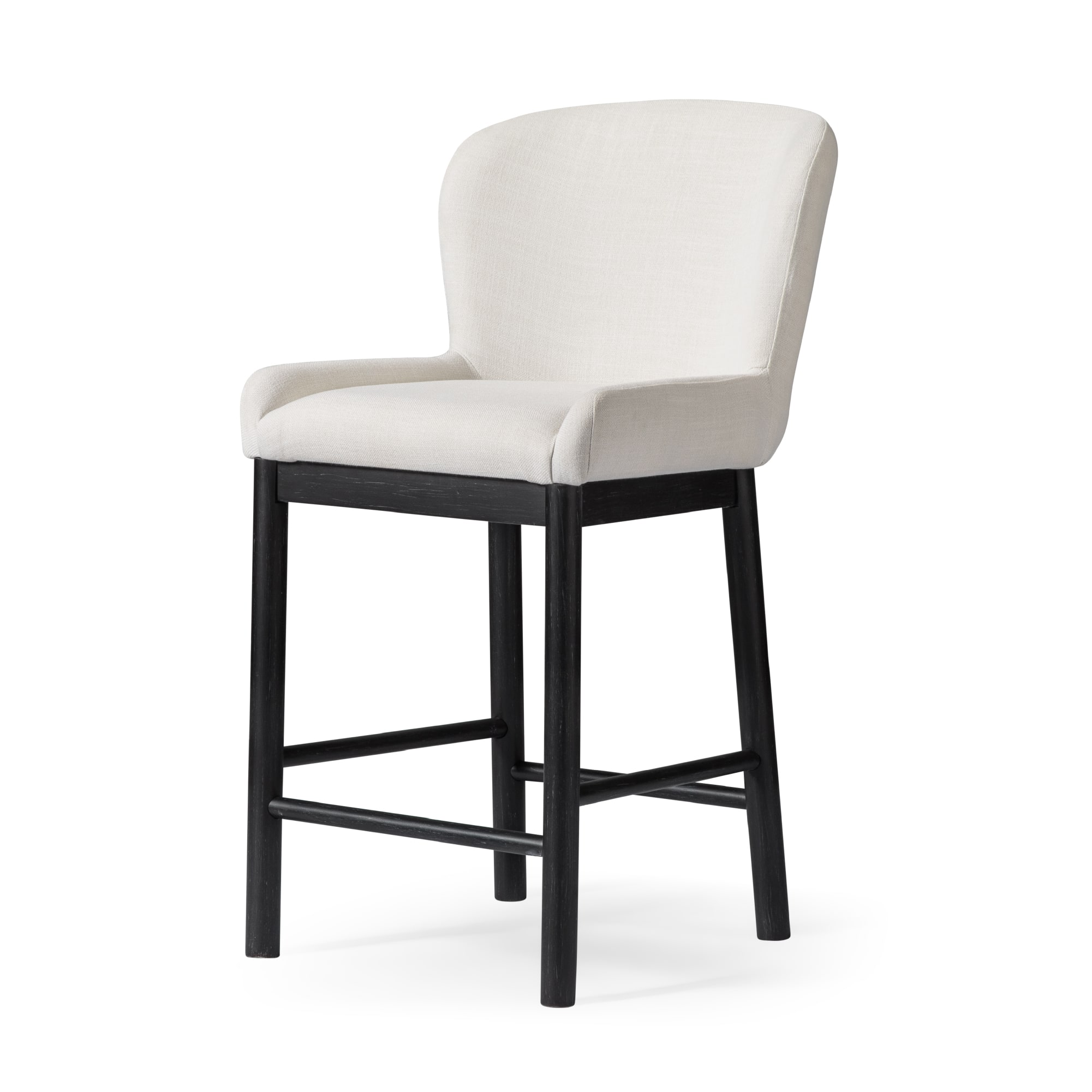 Maven Lane - 26" Gia Counter Stool Finish with Fabric Upholstery - Aged Black