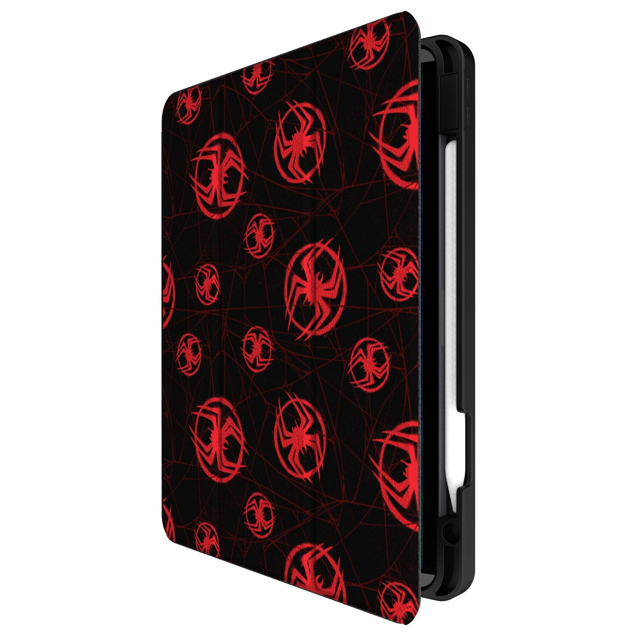 Angle. Keyscaper - Marvel Pattern Tablet Case - Apple iPad (10th Gen) - Miles Morales.