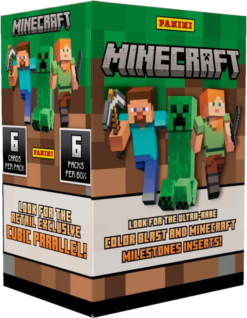Minecraft Panini Minecraft 5 Panini Cards Per Pack Packs Per Box Look for the Retail Exclusive Ultra-Rare Parallel! Color Blasts and Parallel! Milestones!